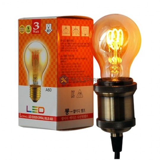 LED 스파이럴 에디슨램프 3W